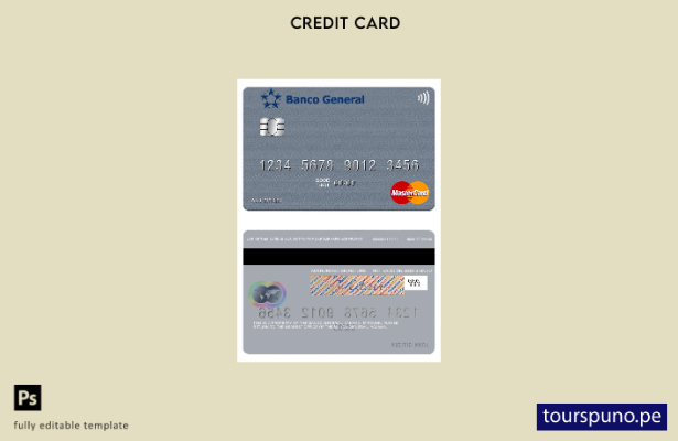 Plantilla Mastercard Panamá Banco General lista para imprimir